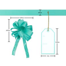 Icy Blue and Grey Christmas Gift Tags, Ribbons and Bows for Gift Wrapping, 10-Count