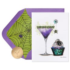 Eat, Drink & Be Scary Halloween Greeting Card - Designed by Bella Pillar Image 1