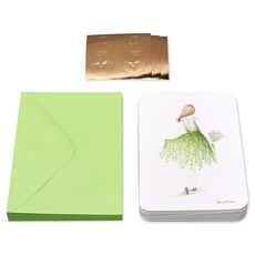 Floral Girl Greeting Cards with Envelopes Image 4