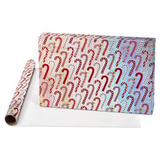 Candy Canes, Red + White Stripes, Hot Cocoa + Treats Holiday Wrapping Paper Bundle, 3 Rolls Image 3