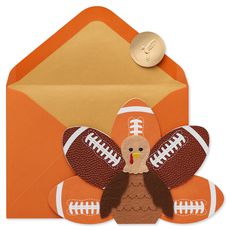 Grateful for Turkey and Touchdowns Thanksgiving Football Greeting Card Image 1