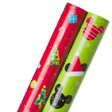 Mickey Mouse and Christmas Decorations Disney Holiday Wrapping Paper Bundle, 2 Rolls Image 6