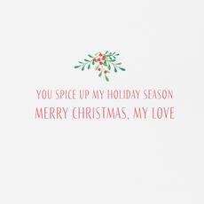 You Spice up my Holiday Season Romantic Christmas Greeting Card Image 3