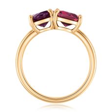 Papyrus Mystic Pink Topaz and Rhodolite Garnet Yellow Gold Ring Image 3