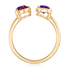Papyrus Rhodolite Garnet and Amethyst Yellow Gold Open Ring Image 3