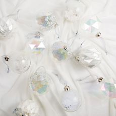 12 Pack Crystal Christmas Ornaments