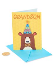 Birthday Critter Birthday Greeting Card for Grandson Image 1