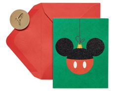Mickey Mouse Disney Holiday Ornament Christmas Boxed Cards, 20-Count Image 1