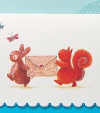 Bunny & Squirrel Boxed Blank Note Cards with Glitter 14-CountImage 1