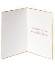 Red Glitter Holiday Ornament Christmas Cards Boxed 8-CountImage 1