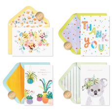 Flowers Blank Thank You Card Pack, 4-Count Image 1