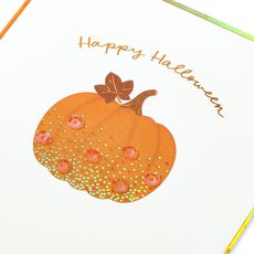 Sequin Pumpkin Happy Halloween Greeting Card Image 5