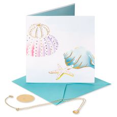 Seashell Necklace Blank Greeting Card with Necklace Image 4