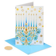 Health, and Happiness Menorah Hanukkah Boxed Cards, 8-Count Image 4