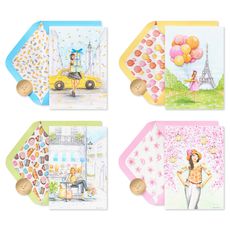 City Fashion Birthday Card Assortment  - Designed by Bella Pilar, 4-Count Image 1