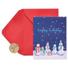 Happy Holidays Snowmen Christmas Boxed Cards, 20-Count Image 1