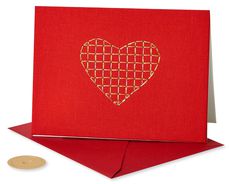 Embroidered Heart Blank Greeting CardImage 2