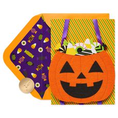 Candy Bucket Halloween Greeting Card Image 1