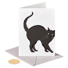 Black Cat Halloween Greeting Card Image 4