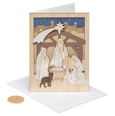 A Child is Born Religious Christmas Greeting Card Image 4
