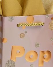 Pop Fizz Clink Beverage Gift Bag with Gold Linen Tissue Paper 1 Gift Bag and 4 Sheets of Tissue PaperImage 3