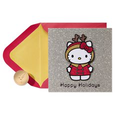 Wishes for the Merriest Christmas Ever Hello Kitty Christmas Greeting Card Image 1