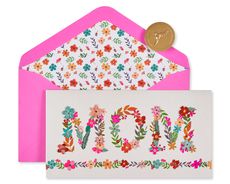 Floral Mom Lettering Mother's Day Card