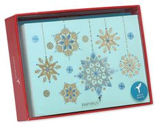 Hanging Glitter Snowflakes Holiday Boxed Cards, 12-Count Image 6