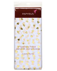 Gold Foil Hearts Tissue Paper, 4-Sheets - Papyrus