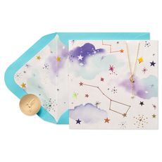 Universe Is Celebrating Birthday Greeting Card with Necklace Image 1