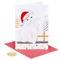 Santa Hat Kitty Holiday Boxed Cards, 8-Count Image 4
