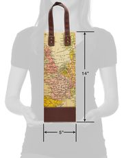 Map Beverage Gift Bag with White Tissue Paper 1 Gift Bag and 8 Sheets of Tissue PaperImage 3