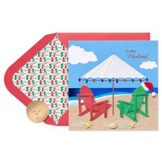 It's Paradise Christmas Greeting Card for Husband Image 1