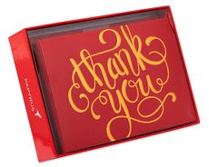 Red and Gold Thank You Holiday Boxed Cards, 12-Count Image 6