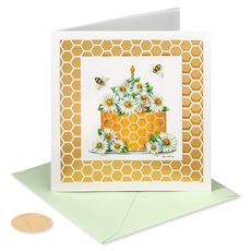 Honeybees Blank Birthday Greeting Card - Designed by Bella Pilar Image 4