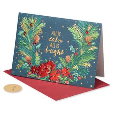 Peace of the Season Christmas Wreath Holiday Boxed Cards, 12-Count Image 4