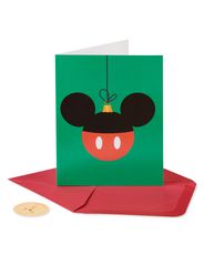 Mickey Mouse Ornament Disney Christmas Cards Boxed - Glitter-Free, 20-Count Image 5