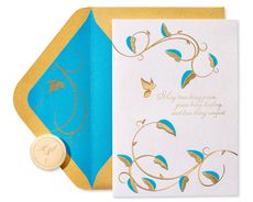 Teal and Gold Sympathy Greeting Card