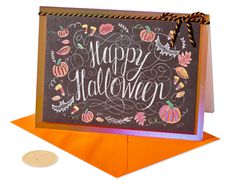 Chalkboard Happy Halloween Greeting Card Image 4