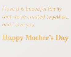 Beautiful Family Mother's Day Greeting Card for Wife Image 4