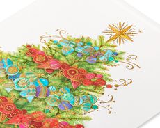 Christmas Tree with Holiday Ornaments Christmas Boxed Cards - Glitter-Free, 12-Count Image 4