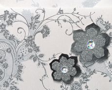 Lace and Flowers Handmade Boxed Blank Note Cards with Glitter 8-CountImage 4