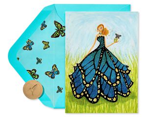 Butterfly Girl Birthday Greeting Card for Her- Designed by Bella Pilar