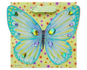 Butterflies and Flowers Medium Gift Bag - Designed by Bella Pilar, 1 Bag