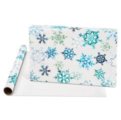 Snowflakes, Silver, Forest Holiday Wrapping Paper Bundle, 3 Rolls, 65 sq. ft