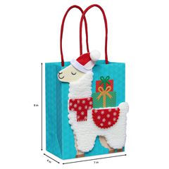Llama Medium Holiday Gift Bag with Tissue Paper, 1 Bag, 8 Sheets