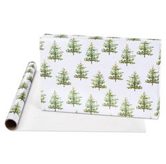 Plaid, White Floral, Christmas Trees Holiday Wrapping Paper Bundle, 3 Rolls