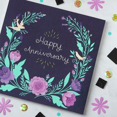 Floral Anniversary Greeting Card for Couple
