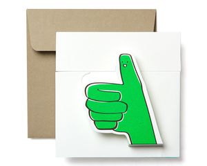 Thumbs Up Blank Greeting Card - Friendship, Thinking of You, Congratulations