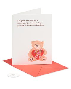 stuffed bear valentine's day card